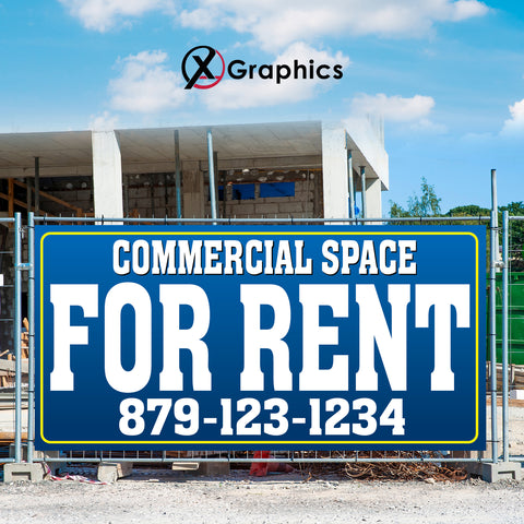 Commercial Space for Rent Banner Advertising Sales Special Custom Banner X Graphics Printing renting advertising