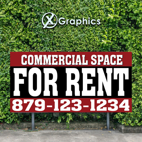 Commercial Space for Rent Banner Advertising Sales Special Custom Banner X Graphics Printing renting advertising