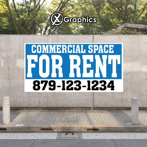 Commercial Space for Rent Banner Advertising Sales Special Custom Banner X Graphics Printing renting advertising