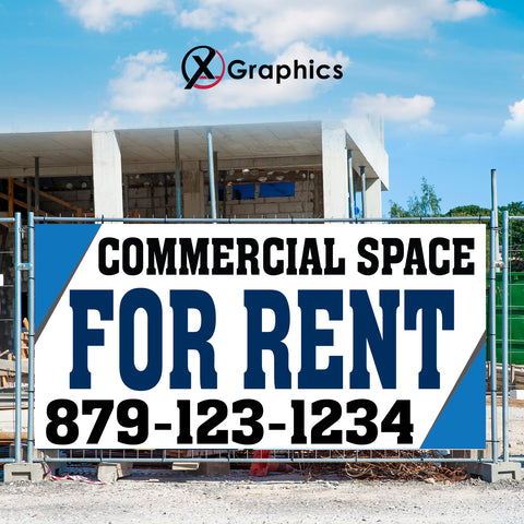 Commercial Space for Rent Banner Advertising Sales Special Custom Banner X Graphics Printing renting advertising