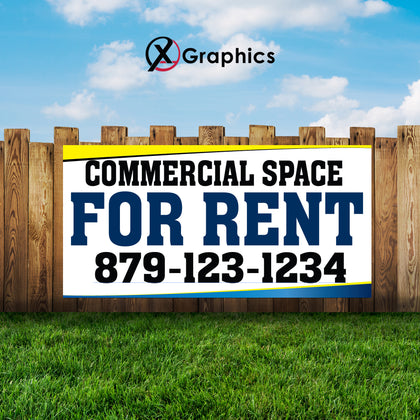 Commercial Space for Rent Banner Advertising Sales Special Custom Banner X Graphics Printing renting advertising